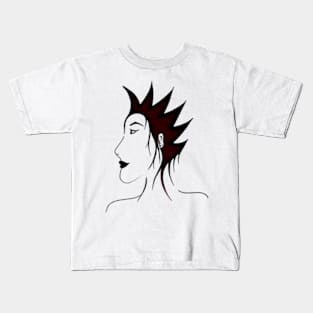 Black and white girl with punk hairstyle Kids T-Shirt